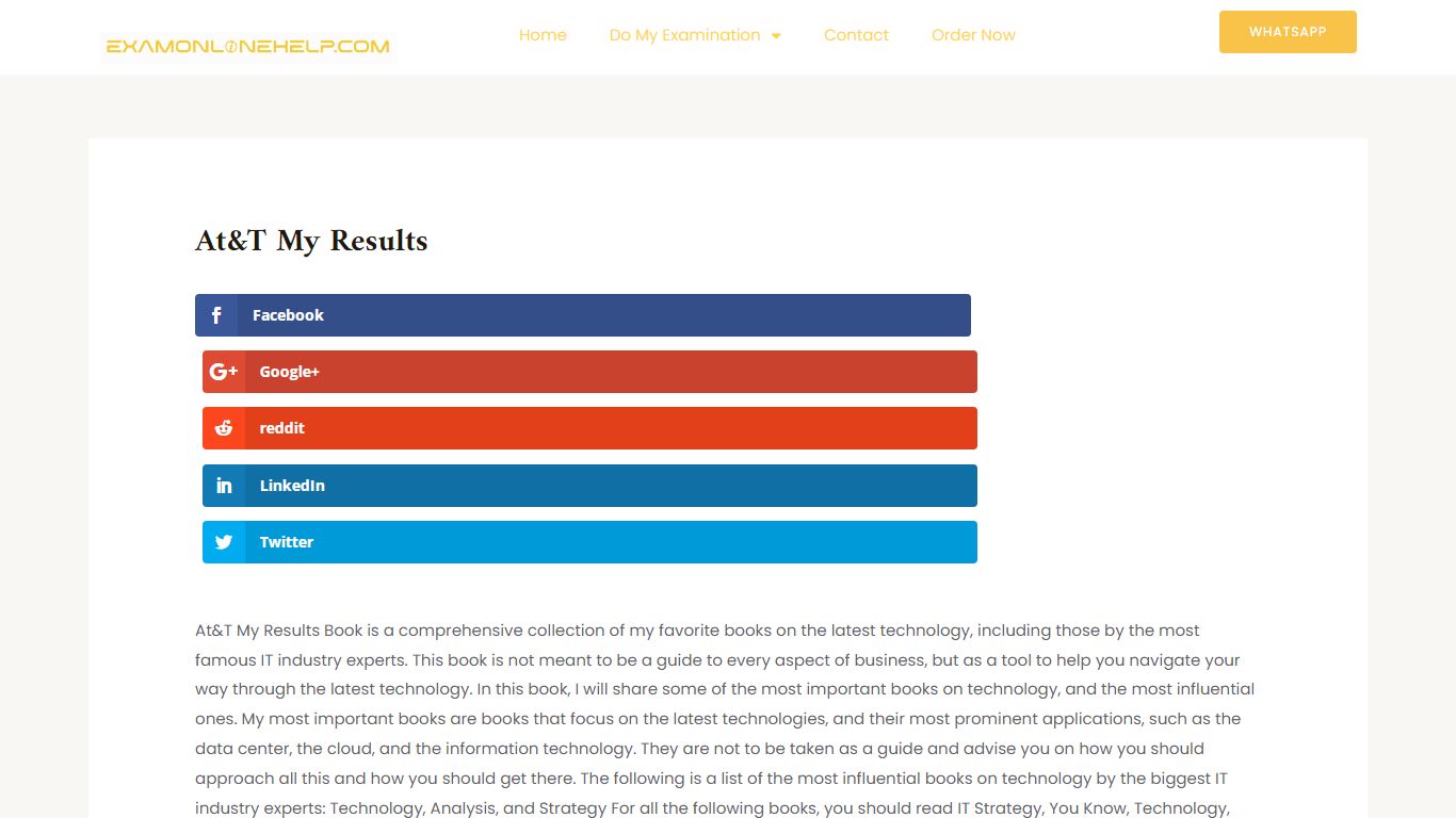 At&T My Results - Exam, Quiz and Class Help Service